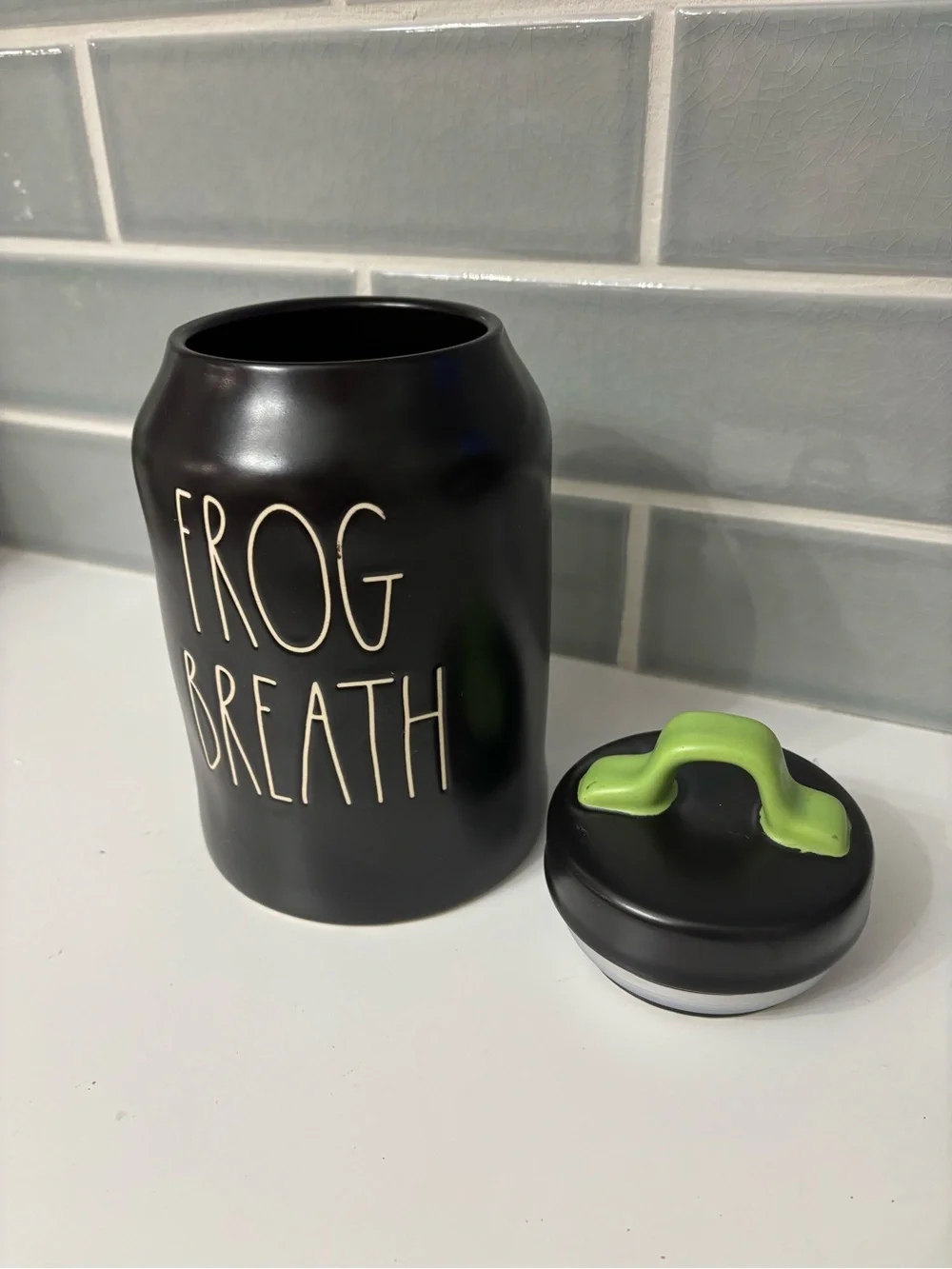 Rae Dunn Frog Breath Jar Canister Halloween Decor